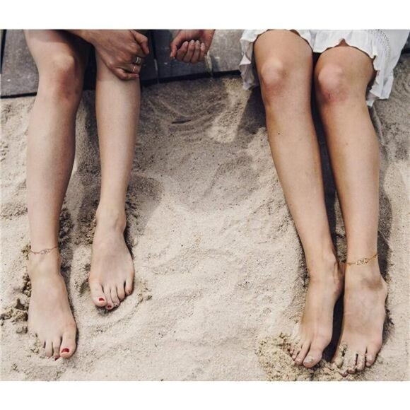 BlingGem Gold Infinity Heart Anklet Women Sterling Silver CZ Beach Jewelry - Picture 6 of 7